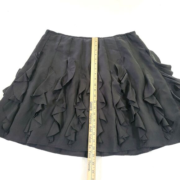 Garnet Hill Y2K Silk Ruffled Mini Skirt 14 Gray Fairy Goth Festival Flouncy - Picture 11 of 11